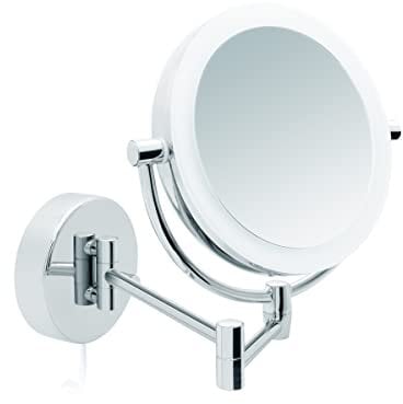 Libaro LED Kosmetikspiegel Modena Vergrößerungsspiegel 360° Schminkspiegel mit Wandmontage und Dimmerfunktion (5X / 10x)