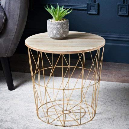 RA-HOMESTORE® New Gorgeous Tromso Basket Side Table - Gold