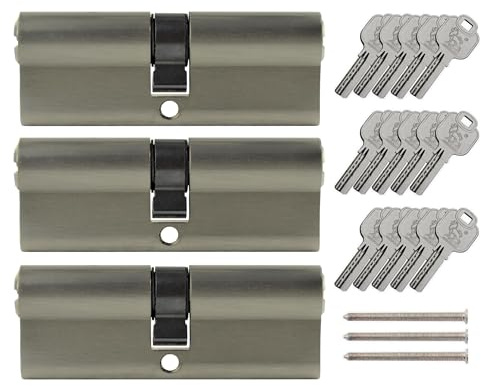 3x Profilzylinder 100 mm 50/50 gleichschließend inkl. 15 Schlüssel