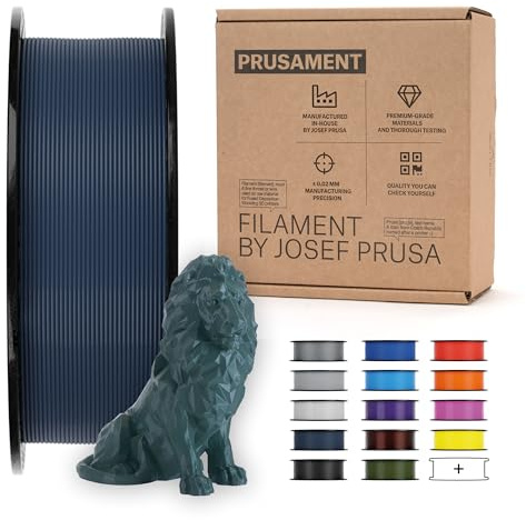 Prusament 3D-Drucker Premium Filament PLA Gentleman's Grey 1,75 mm – 1 kg | Hochpräzision ±0,02 mm – Einfach zu drucken – Warping-arm – Verwicklungsfrei – Ideal für Anfänger & Profis