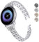 DEALELE Armband Kompatibel mit Samsung Galaxy Watch 7 / FE / 6/6 Classic / 5/5 Pro / 4/4 Classic / 3 41mm, 20mm Glitzer Diamant Metall Ersatz Armbänder für Huawei GT3 / GT2 42mm, Silber