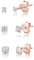 Set Orecchini Punto Luce Oro Rosa con Zirconi - Orecchini Oro Rosa - Punto Luce Orecchini Diamante - Orecchini Brillantini Donna - Orecchini Uomo Oro - Punti Luce Orecchini Oro Rosa Donna