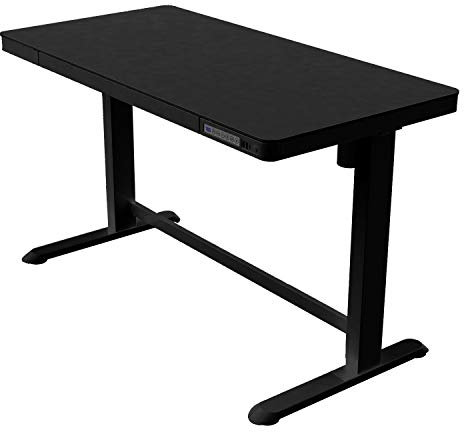 Allcam ED20 Electric Height Adjustable Sit-Stand Desk w/ 1200x600mm MFC Top, Drawer & Fast USB Chargers in Black
