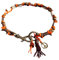 EM-Keramik Kette *Gipsymee* Poppy Orange - Boho Tau Schmuckhalsband für Hunde - Orange, Braun und Bronze