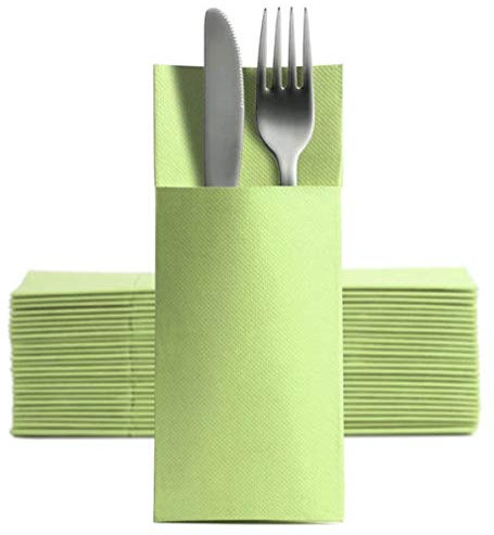 CHIC 1250 Softpoint Cutlery Napkins, Cutlery Pockets, Lime