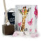 Hairyworm Personalised Mug and Belgian Milk Chocolate/Hot Chocolate Stirrer Marshmallow Gift Set, Custom Name (11oz) White, Yellow, Blue, Black, Pink Mug with Giraffe Pink Bows Design
