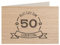 Holzgrußkarte - Geburtstagskarte - 100% handmade in Österreich - Postkarte Glückwunschkarte Geschenkkarte Grußkarte Klappkarte Karte Einladung, Motiv:50 GEBURTSTAG EICHE