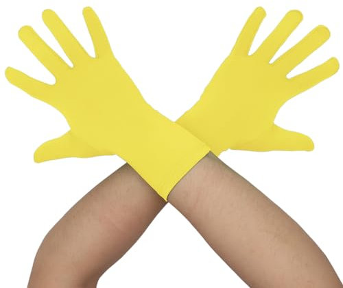 Aniler Handschuhe für Herren und Damen, Handgelenklänge, Spandex, Hochzeit, Party, Weihnachten, Kostüm, Party, Tanz, gelb, Einheitsgröße