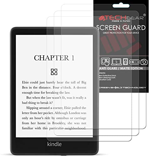 TECHGEAR 3 Stück Anti Glare Matt Displayfolie Kompatibel mit Amazon Kindle Paperwhite 5 / Paperwhite Signature/Paperwhite Kids 6,8 (2021 11. Generation) Full folie, Matte Blendschutz Schutzfolie