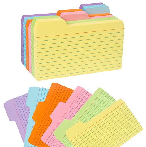 Koogel Karteikarten, 7,6 x 12,7 cm, 252 Stück, farbige Karteikarten mit Registern, Notizkarten, Notizkarten, Notizkarten, Notizen, Notizen, To-Do-Liste