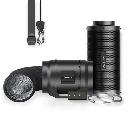 AC Infinity CLOUDLINE LITE Luftfilter-Set, 20,3 cm, Inline-Ventilator und Kohlefilter-Kombination, Kühl- und Belüftungssystem für Wachstumszelte, Hydrokultur, Indoor-Gartenarbeit