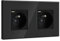 BSEED Double Prise Murale avec USB et 1 Type C,16A Prise de Courant Alternatif avec Panneau en Verre,Multiprise Murale Max 2.1A,Convient au Smartphone, à la Tablette (2 Prise avec USB et Type C,Noir)