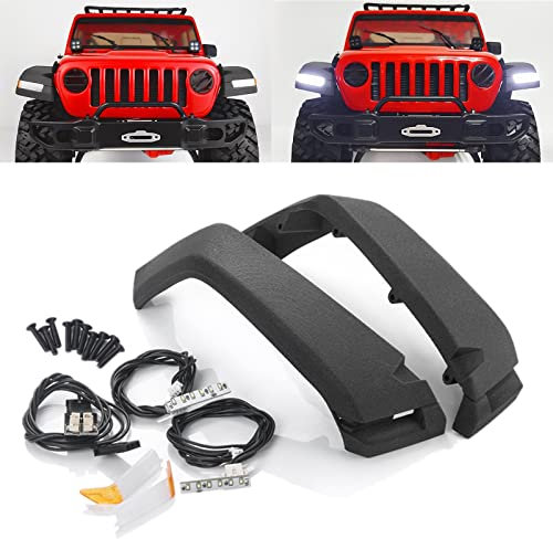 Runup RC Crawler Rad Augenbrauen Lichter Schlamm Fender & LED Lampe für 1/10 Axial SCX10 III AXI03007 Jeep Wrangler AXI03006 Gladiator