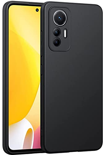 Verco Kompatibel mit Xiaomi 12 Lite 5G Hülle, Matte Rückschale Schutzhülle für Xiaomi 12 Lite 5G Case Silikon Handyhülle - Schwarz