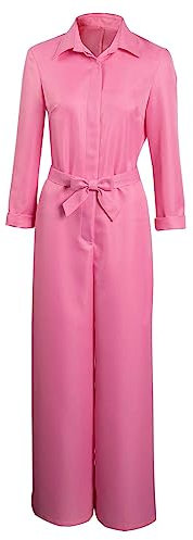 Puppe Kostüm Film Puppe Cosplay Rosa Overall Gürtel Stirnband Sonnenbrille Ohrringe Outfits für Erwachsene Frauen Halloween