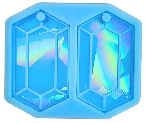 Ranuw Holographic-Resin Molds Hexagon Silicone Mold for Epoxy Casting DIY Rainbow Light Pendant Decoration Mold Jewelry Tool Silicone Earring Pendant Molds