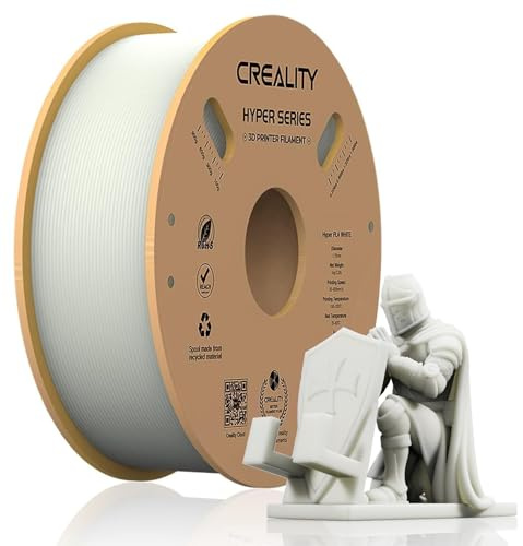 Creality Hyper PLA Filament Weiß, 1,75 mm 1 kg 3D-Drucker Filament für schnelles Drucken, verhedderungsfrei, starke Haftung & hervorragende Überhangleistung, Maßgenauigkeit ±0,03 mm
