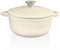 Trustmade 4.5 QT Cast Iron Dutch Oven, Enamel Coated Cookware Pot with Self Basting Lid for Home Baking, Braiser, Cooking, White