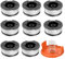 Rasentrimmer-Fadenspulen für Black Decker AF-100-3ZP AF-100 AF-100-BKP, automatische Zufuhrspule ersetzt A6481 A6485 AF-100, 9,1 m lang, 1,65 mm Durchmesser (8 Spulen + 1 Kappe + 1 Feder)