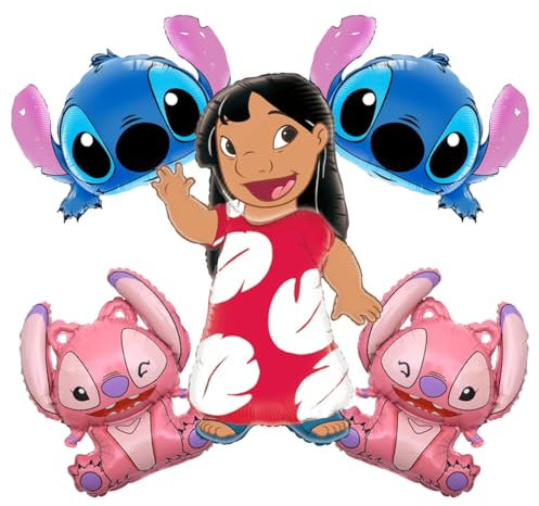 Globo de Lilo, decoraciones de fiesta Luau, globos de aluminio para decoración de fiesta de cumpleaños de niña