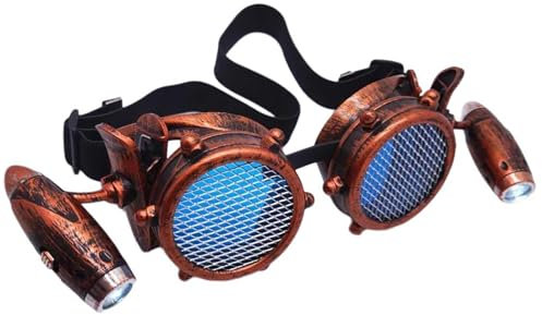 HDKEAN Goggle Steampunk Cosplays Sonnenbrille Runde Brille Retro Party Lustiges Kleid Halloween Kostüme Steampunk Brille Brille Steampunk Brille Gothic Brille