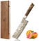 zayiko MysticMagma Nakiri Damastmesser - 17 cm Klinge aus 67 Lagen Damaststahl mit Kupfer- und Bronze-Einlage, DualCurve Griff aus Ahornwurzelholz, Holzbox