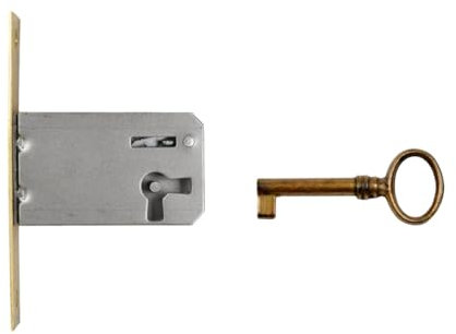 Holzando Möbelschloss Einsteckschloss mit Schlüssel 02.4014-3013.01 Rechts - Dornmaß 45mm- Halmlänge 32mm