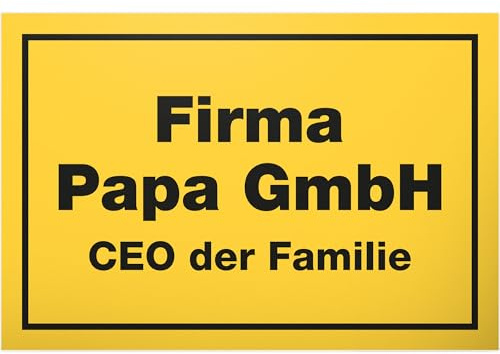 DankeDir! Firma Papa GmbH CEO Familie - Schild 30 x 20 cm - Geburtstagsgeschenk Papa Geschenk Vatertag - Geburtstag Weihnachten Vater Vatertagsgeschenk Heimwerker lustige Geschenkidee
