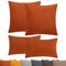 Selfitex 4er Set Cord Sofakissen 2X 30x50 + 2X 50x50, Couchkissen inkl. Füllkissen, samtiger Kissenbezug mit weicher Kissenfüllung, Flauschige Dekokissen für Wohn- & Schlafzimmer (Anzola)