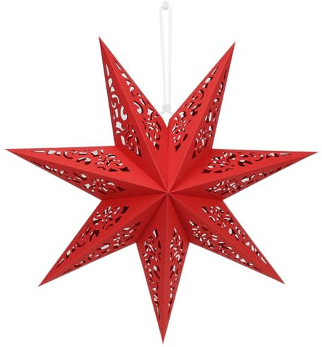 Etoile Papier a Suspendre, Étoile en Papier 45cm Ø Rouge, Papier Étoile Lanterne Abat, Ornements Étoile Noël Suspendus Décoration de Fenêtre Noël Mariage Anniversaire la Maison