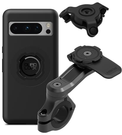Quad Lock Motorcycle Handlebar Phone Mount PRO Kit with Vibration Dampener and Pixel 8 Pro MAG Case