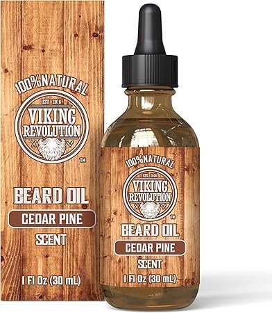 Viking Revolution - Beard Oil - All Natural Variety Beard Oil For Men With Argan & Jojoba Oils - Softens, Smooths & Strengthens - Gifts For Men - Cedar & Pine - 30 ml