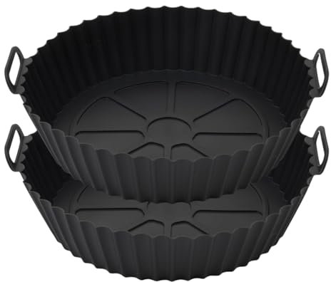 WeddHuis 2Pcs Molde de Silicona para Air Fryer, Accesorios para Airfryer, Reutilizable en lugar de Papel de Hornear (Capacidad hasta 8 Litros)