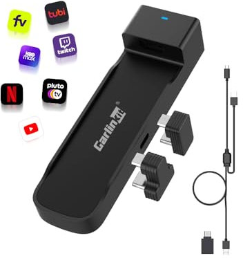 CarlinKit Adattatore HDMI per Auto con CarPlay - Convertitore HD per Fire TV Stick, Trasmissione Video in Movimento, Plug & Play, Compatibile con cavo CarPlay e dispositivi Fire TV Stick