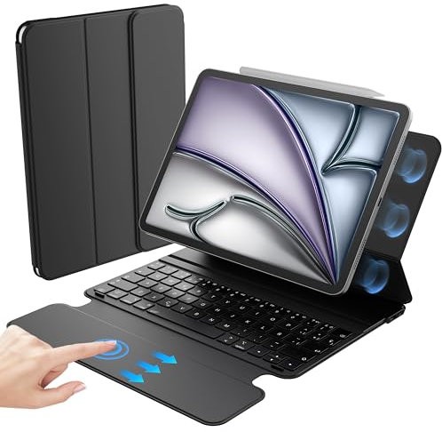 HOU Funda Teclado para iPad Air 11'' 2024 M2 & iPad Air 5ª/4ª generación (2022/2020) & iPad Pro 11'' 4ª/3ª/2ª/1ª generación (2018-2022) – Español Ñ