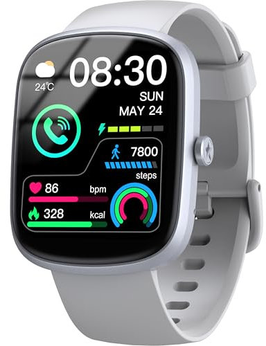 OUKITEL Smartwatch Donna Uomo, 1.91 HD Orologio Smartwatch Uomo con Effettua/Risposta Chiamate, 140+ Sportive Smart Watch con Contapassi/Sonno/Cardiofrequenzimetro, IP68 Impermeabile per iOS/Android