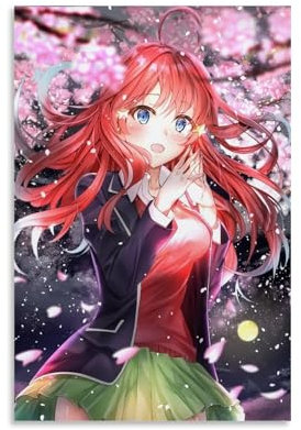 ZAJSGPUR Anime Game The Quintessential Quintuplets Aesthetic Girl Poster Dekorative Malerei Leinwand Wandkunst Wohnzimmer Poster Schlafzimmer Malerei 16x24inch(40x60cm)