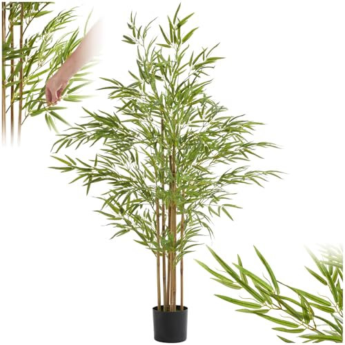 TecTake® Plante Artificielle Bambou Artificiel 150cm Fausse Plante Interieur Arbre Vert Arbre Artificiel Décoration Maison idéal pour Décoration Salon Chambre Cuisine Dressing Chambre Enfant Bureau