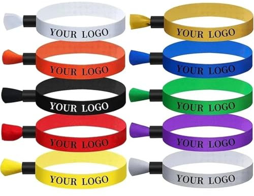 WEIYOUDP Personalisierte Stoff-Armbänder, Party-Armbänder, personalisierbar, farbige Armbänder, Hochzeitsgeschenke für Gäste, Festivals und Veranstaltungen, Party-Identifikationsarmbänder, 250pcs,