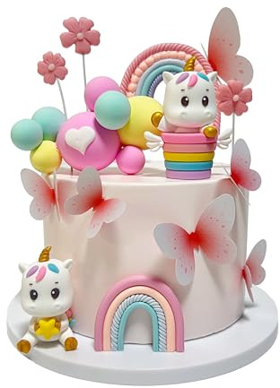 Einhorn Torten-Deko Set – Magische Einhorn-Dekoration für Geburtstagspartys –Für eine einhorn - vergnügungsparty