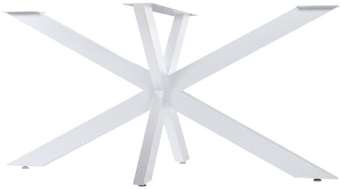 CLP Tischbeine Hardwick I Tischkufen für DIY-Tische mit Höhe 71 cm I Sternförmiges Tischgestell aus pulverbeschichtetem Stahl, Farbe:weiß, Größe:150x78x71 cm