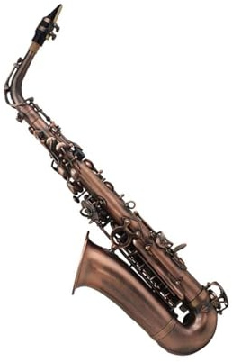 Saxofon Professionellt elektroniskt altsaxofon i antik rödkoppar med träblåsinstrument med fodral och munstyckestillbehör