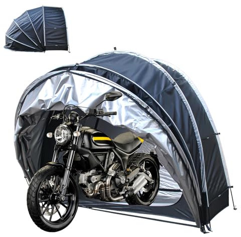 Zeltgarage Hängen 2 in 1 Motorrad Zelt für 2/3/4/5 Fahrräder Motorrad Garage Winterfest Lagerzelt,Black