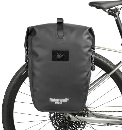 Rhinowalk wasserdichte Fahrradtasche Gepäckträgertasche TPU-Beschichtung, Schnellverschluss, Schultergurt, Reflektierende Elemente, Geschenkverpackung (20L, 1 Stück)