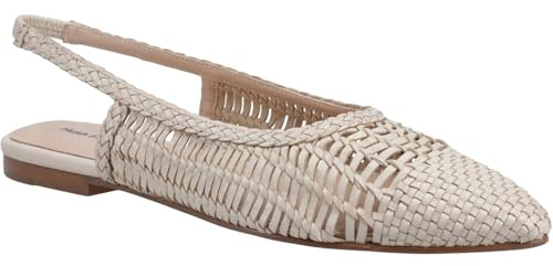 Hush Puppies Dalia Woven Leather Women's Cream Flats - UK 6