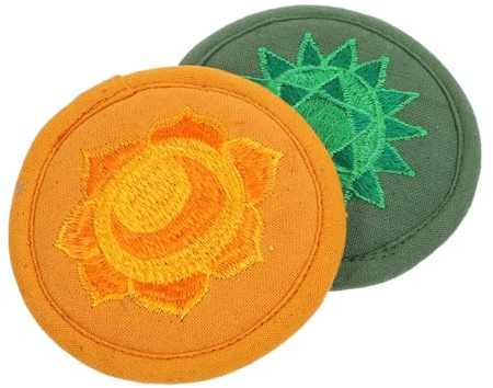 Luxshiny Buddhistische Klangschalenmatten 2 Stück Abgerundete Handgestickte Klangschalenkissen aus Langlebigem Material Kleines Rundes Meditationskissen für Yoga und Rituale