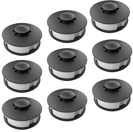 9 Piezas Carrete de Recambio para cortacésped - Carrete de Hilo Adecuado para ALDI Gardenline cortacésped eléctrico GLR 450 451 452 453 454 455 456 457 458 459 450/1 450/2 450/3 450/4 450/5