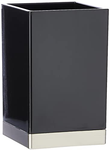 iDesign Clarity Tumbler Cup for Bathroom, Black, 6.35 x 6.35 x 10.16 cm