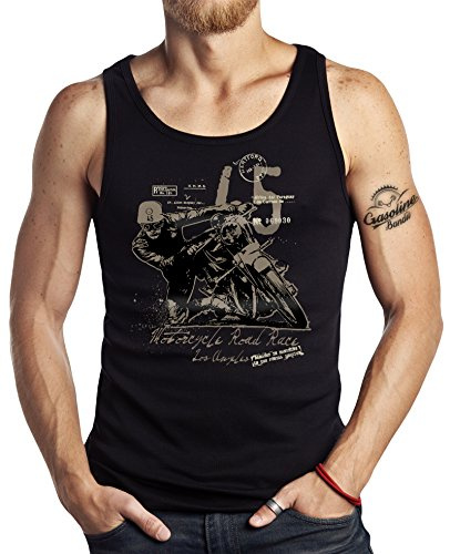 Gasoline Bandit Hot-Rod Biker Racer Tank-Top: Road Race Retro