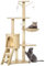 PawHut Cat Tree for Indoor Cats 135cm Kitten Tower Scratching Post Kitty Scratcher Climbing Tower with Ladder, Beige